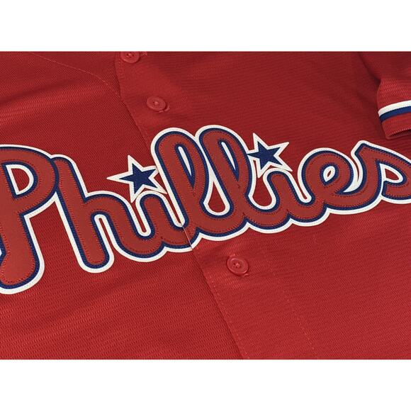 Philadelphia Phillies Red Cool Base Stitched Jersey Majestic Size M USA MADE - Picture 6 of 6